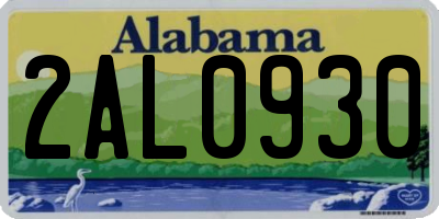 AL license plate 2AL0930