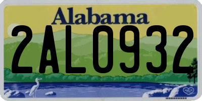 AL license plate 2AL0932