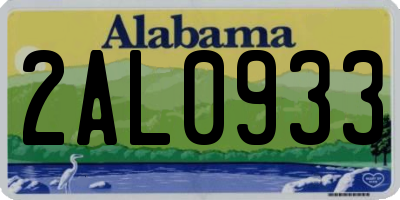 AL license plate 2AL0933