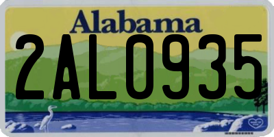 AL license plate 2AL0935