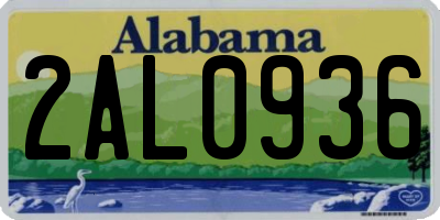 AL license plate 2AL0936