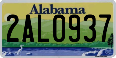 AL license plate 2AL0937