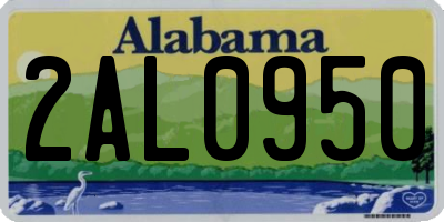 AL license plate 2AL0950