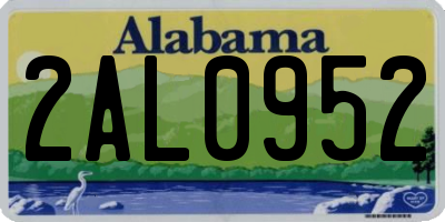 AL license plate 2AL0952