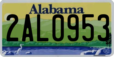 AL license plate 2AL0953