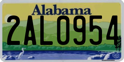 AL license plate 2AL0954