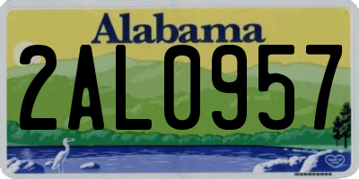 AL license plate 2AL0957