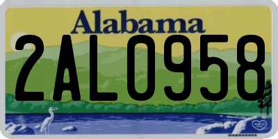 AL license plate 2AL0958