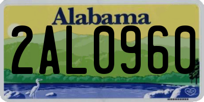 AL license plate 2AL0960