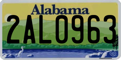 AL license plate 2AL0963