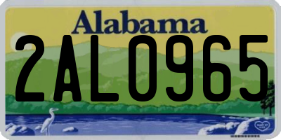 AL license plate 2AL0965