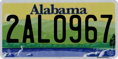 AL license plate 2AL0967