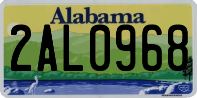 AL license plate 2AL0968