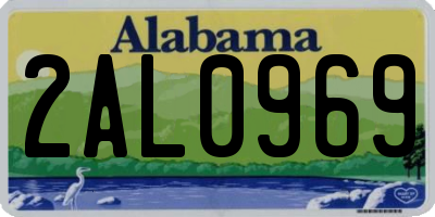 AL license plate 2AL0969