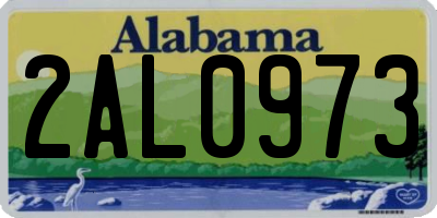AL license plate 2AL0973