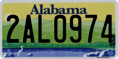 AL license plate 2AL0974
