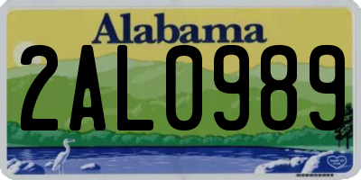 AL license plate 2AL0989