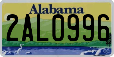 AL license plate 2AL0996