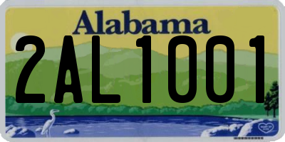 AL license plate 2AL1001