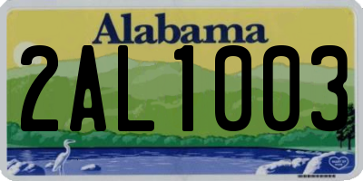 AL license plate 2AL1003