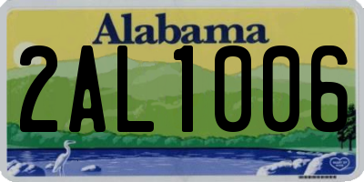 AL license plate 2AL1006