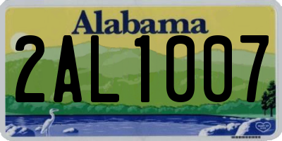 AL license plate 2AL1007