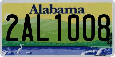 AL license plate 2AL1008