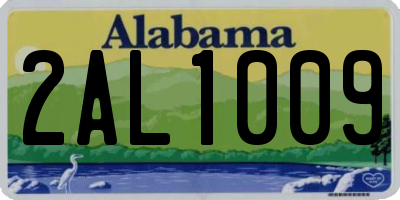 AL license plate 2AL1009