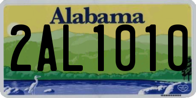 AL license plate 2AL1010