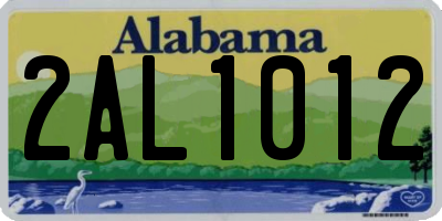 AL license plate 2AL1012