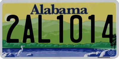 AL license plate 2AL1014