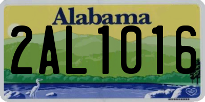 AL license plate 2AL1016