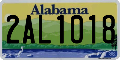 AL license plate 2AL1018