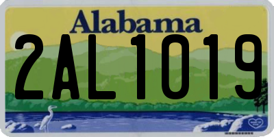 AL license plate 2AL1019