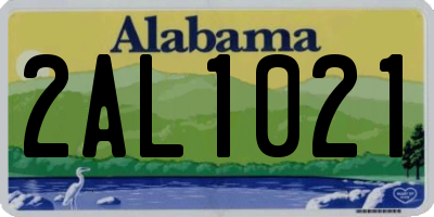 AL license plate 2AL1021