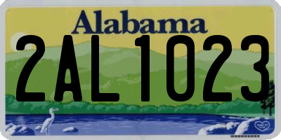 AL license plate 2AL1023
