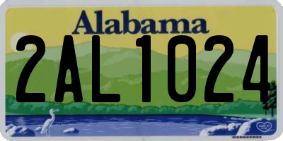 AL license plate 2AL1024