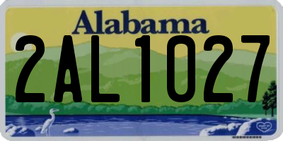 AL license plate 2AL1027