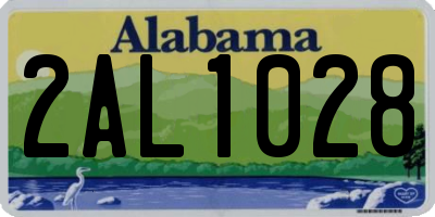 AL license plate 2AL1028