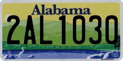 AL license plate 2AL1030