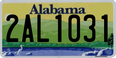 AL license plate 2AL1031