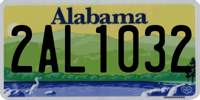 AL license plate 2AL1032