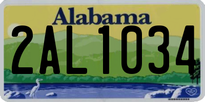 AL license plate 2AL1034