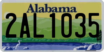 AL license plate 2AL1035