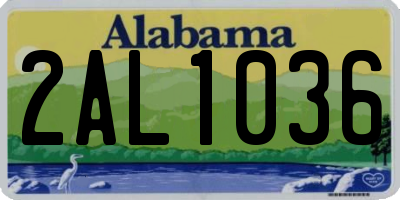 AL license plate 2AL1036