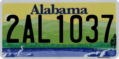 AL license plate 2AL1037