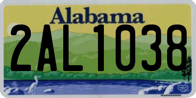 AL license plate 2AL1038