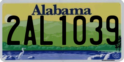 AL license plate 2AL1039