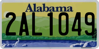 AL license plate 2AL1049