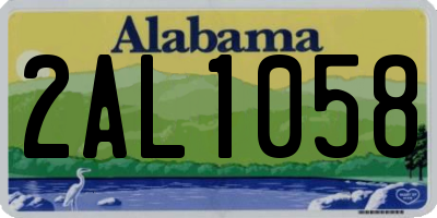 AL license plate 2AL1058